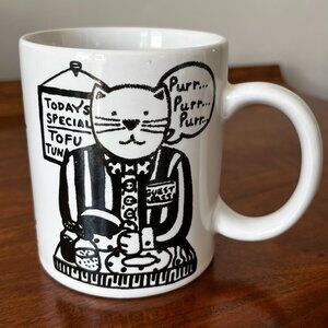 Vintage Good Kitty Bad Kitty Club Mug by Elisa Northwest Humor Cat Black White
